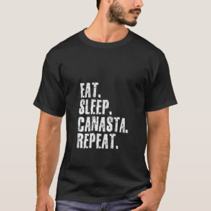 Womens Eat Sleep Canasta Repeat Card Game Player T-Shirt