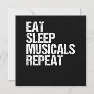 Women's Eat Sleep Musicals Repeat Broadway Acting Thank You Card