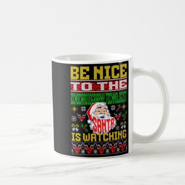 Womens Echocardiography Tech Christmas Ugly Sweate Coffee Mug (Right)