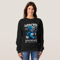 Women's Edgy Teddy Bear Bandit Hoodie- Cute Wanted