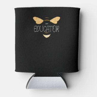 Womens Educator Bee Teacher Bee School Can Cooler