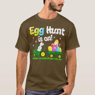 Womens Egg Hunt Is On Tractor Funny Easter Bunny B T-Shirt
