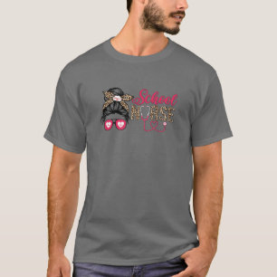 Womens Ej6g Messy Bun School Nurse Teacher Student T-Shirt