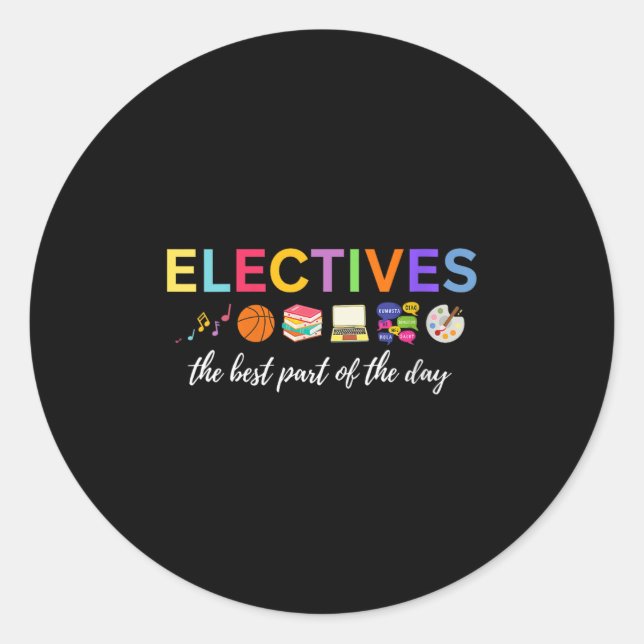 Womens Electives The Part Of The Day V-neck  Classic Round Sticker (Front)