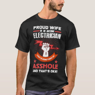 Womens Electrician Wife Shirt Proud Wife Of An Ele