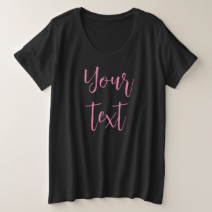 Womens Elegant Template Black Large Big Plus Size T-Shirt
