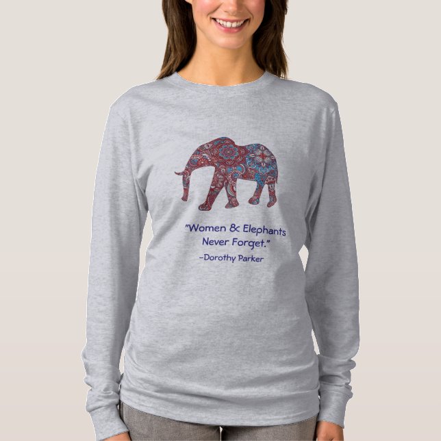 Women's Elephant Long Sleeve Shirt (Front)
