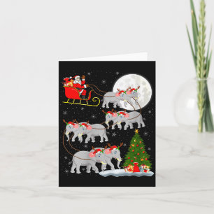 Womens Elephant Santa Sleigh Flying Funny Magical  Card