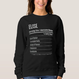 Womens Elise  Nutritional Facts Serving Size Calor Sweatshirt