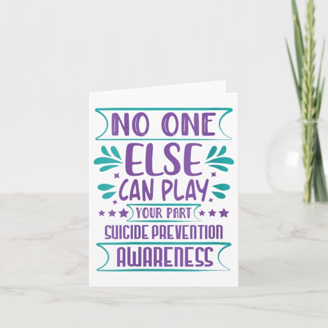 Womens Else Can Play Your Part Suicide Prevention  Card (Front)