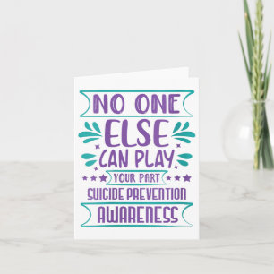 Womens Else Can Play Your Part Suicide Prevention Card