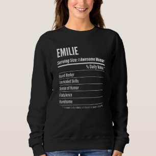 Womens Emilie Nutritional Facts Serving Size Calo Sweatshirt