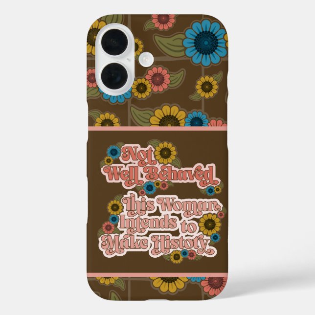 Women's Empowerment Retro 60s and 70s Floral Case-Mate iPhone Case (Back)