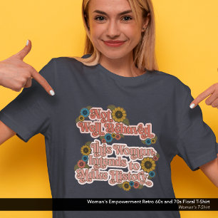 Women's Empowerment Retro 60s and 70s Floral Tri-Blend Shirt