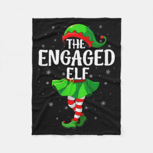 Womens Engaged Elf Christmas Girls Women Elf Squad Fleece Blanket