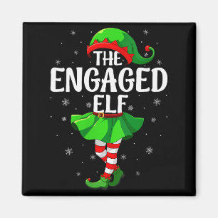 Womens Engaged Elf Christmas Girls Women Elf Squad Magnet