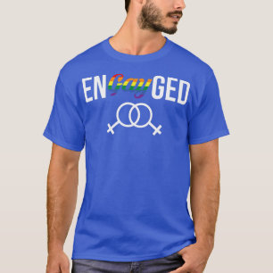 Womens EnGAYged LGBT Lesbian Wedding Bride T-Shirt