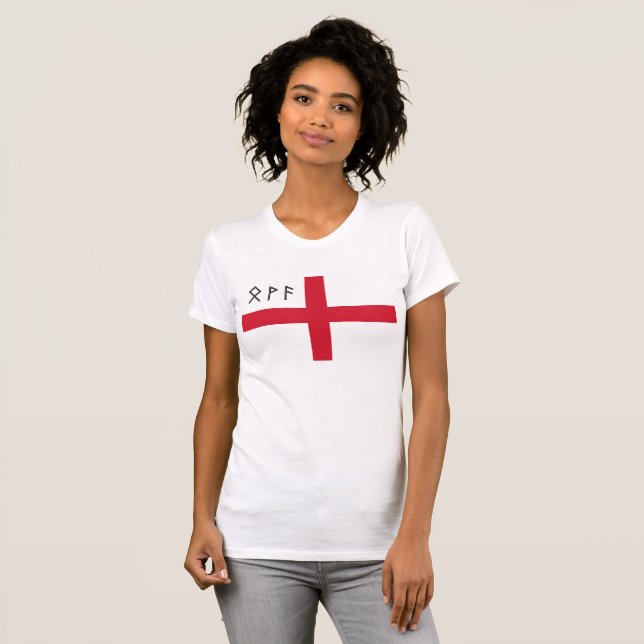 Women's England T-Shirt - Flag with Runes (Front Full)