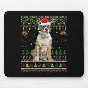 Womens English Bulldog Ugly Christmas Sweaters Hol Mouse Pad
