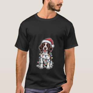 Womens English Springer Spaniel Wrapped in Christm T-Shirt