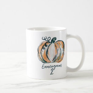 Womens Enneagram 2 Watercolor Pumpkin Fall Thanksg Coffee Mug