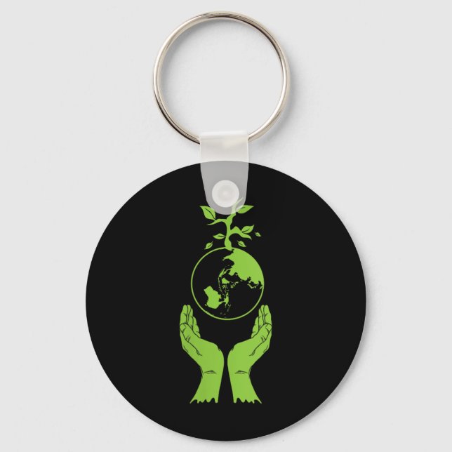 Womens Environmental Protection Green Earth V Key Ring (Front)