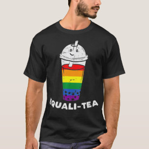 Womens Equalitea Rainbow Boba Bubble Milk Tea Gay  T-Shirt