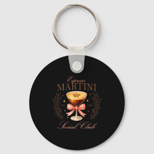 Womens Espresso Martini Social Club Drinking Tail Key Ring