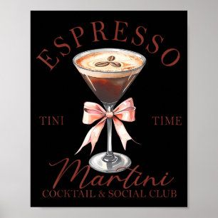 Womens Espresso Martini Social Club Drinking Tail Poster