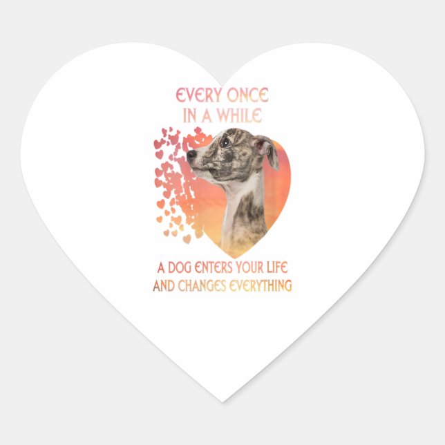 Womens Every Once In A While A Dog Enters Heart Sticker (Front)