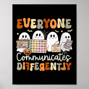 Womens Everyone Communicates Differently Halloween Poster