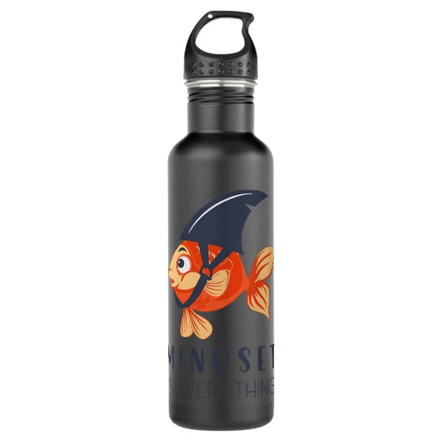 Womens Everything Is Mindset Shark Fin Goldfish Mo 710 Ml Water Bottle (Front)