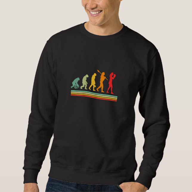 Womens Evolution of Man Boxing Evolution Boxer Ret Sweatshirt (Front)