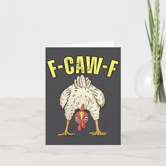 Womens F-caw-f Funny Chicken Humor F-caw-f Quote R Card (Front)