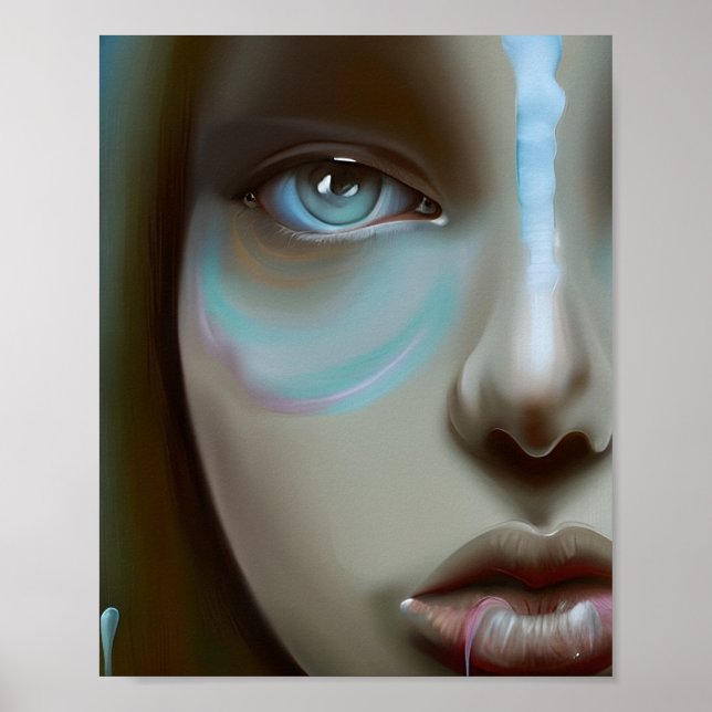Women's Face | AI Generated Artwork Poster (Front)