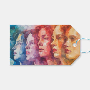 Women's Faces - Watercolor Painting Gift Tags
