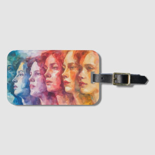 Women's Faces - Watercolor Painting Luggage Tag