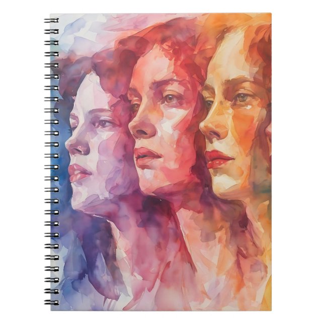 Women's Faces - Watercolor Painting Notebook (Front)