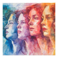 Women's Faces - Watercolor Painting