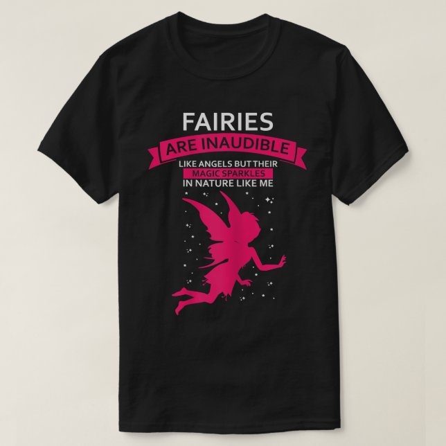 Womens Fairies Angels Magic Sparkels Quote, Fairy  T-Shirt (Design Front)