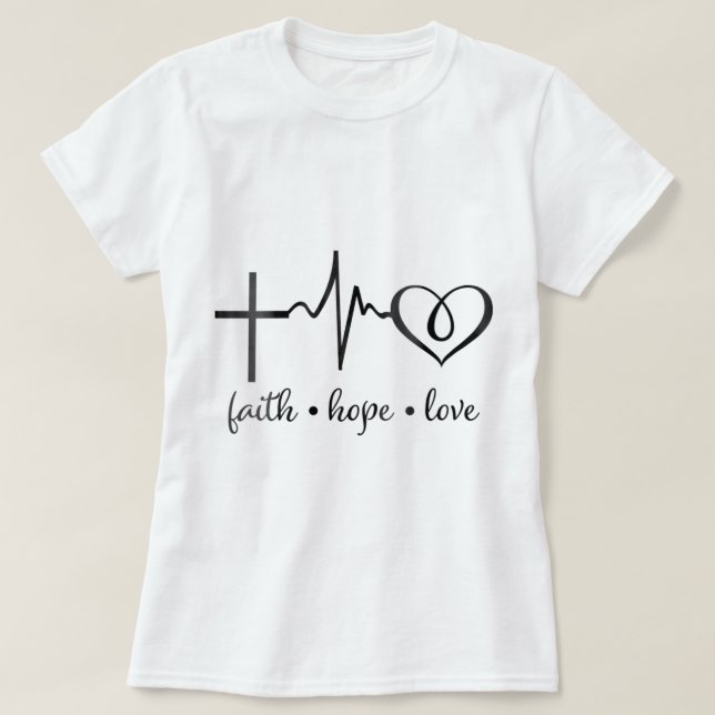 Womens Faith Hope and Love Christian John 316  T-Shirt (Design Front)