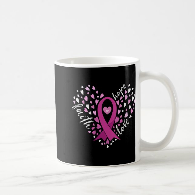 Womens Faith Hope Love Breast Cancer Awareness N  Coffee Mug (Right)