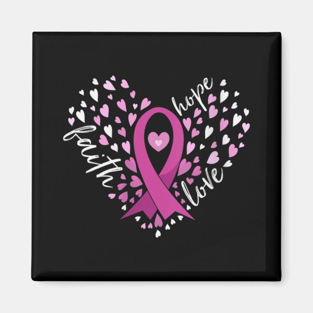Womens Faith Hope Love Breast Cancer Awareness N  Magnet (Front)