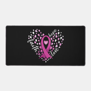 Womens Faith Hope Love Breast Cancer Awareness Pin Desk Mat