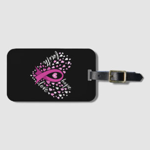 Womens Faith Hope Love Breast Cancer Awareness Pin Luggage Tag