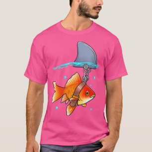 Womens Fake Shark Fin Funny Goldfish Fish Marine A T-Shirt