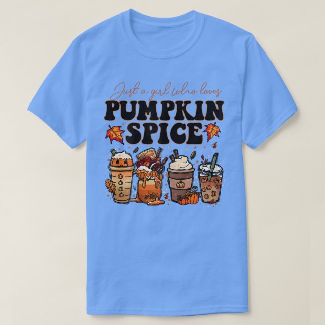 Womens Fall Coffee Pumpkin Spice Latte Iced Warm A T-Shirt (Design Front)