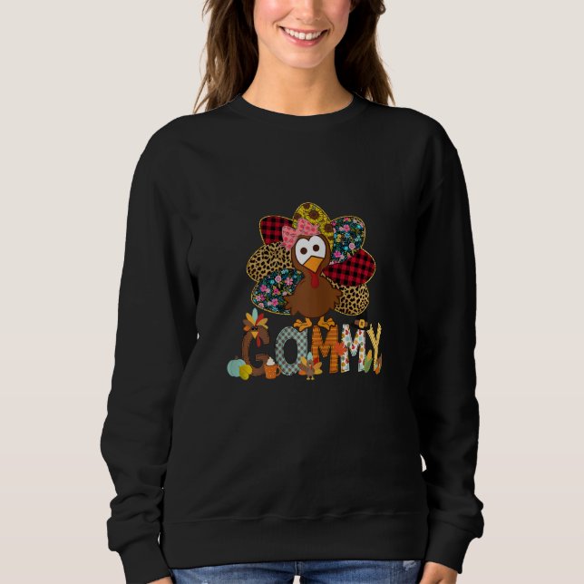Womens Fall Turkey Gammy    Thanksgiving Doodle Gr Sweatshirt (Front)
