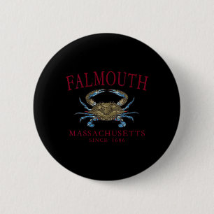 Womens Falmouth Machusetts Crab Town Since 1686 6 Cm Round Badge