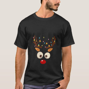 Womens Family Festive Reindeer Faces Matching Chri T-Shirt